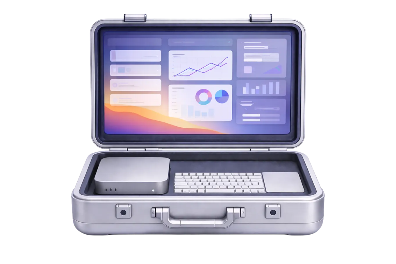 Geoeffneter Airlock-Koffer